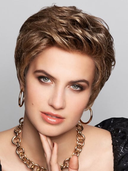 Perruque Visconti Gold Diamond — coupe courte naturelle, bordure frontale invisible