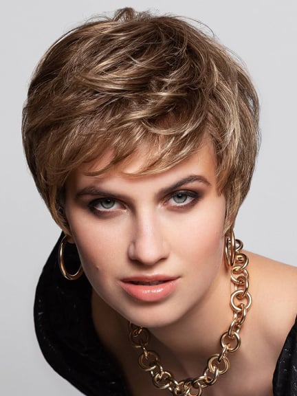 Perruque Visconti Gold Diamond — coupe courte naturelle, bordure frontale invisible