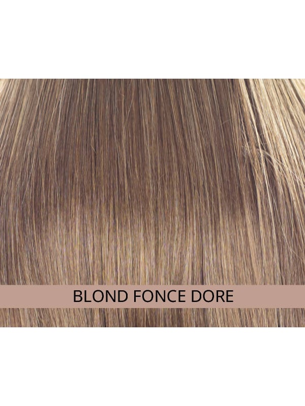 Couronne de cheveux mi-longue Les Franjynes : frange reverse nuque en fibre synthétique premium, maintien breveté, compatible tu