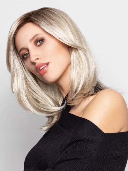 Techno Luna Lace : perruque longue, lisse et dégradée, fibre synthétique résistante à la chaleur