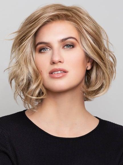 Perruque Nature Glam Mono Lace — fibre résistante à la chaleur, coupe ondulée au niveau des maxillaires