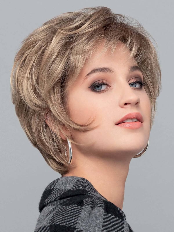 Ashley Mono Lace perruque courte naturelle, bordure frontale transparente