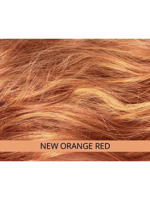 Perruque Modern Curl bouclée : ondulations glamour et volume naturel, couleur New Orange Red sur le mannequin