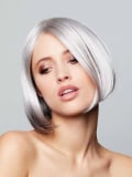 Perruque Fashion Page Gisela Mayer : carré mi-long avec mèche féminine, fibre synthétique au rendu naturel
