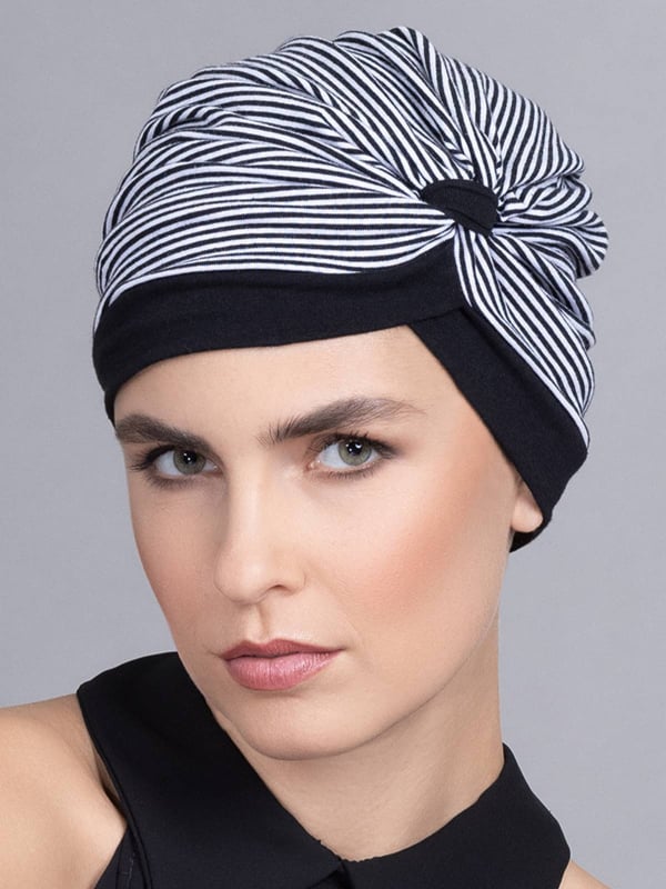 Turban Kiona Ellen Wille en coton : look féminin, confortable, couleurs faciles à assortir, à accessoiriser selon vos envies.