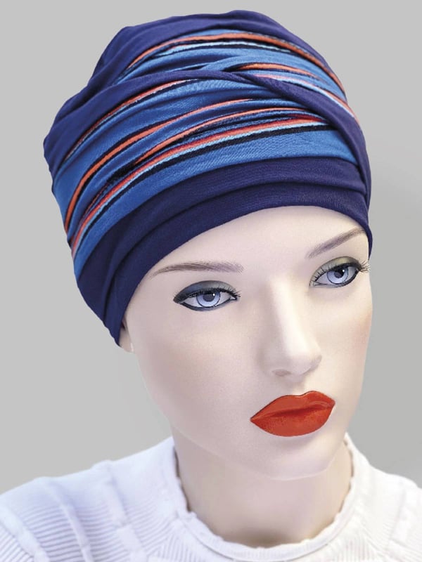 Doris turban en fibre de bambou deux couleurs - adoptez un style confortable et lumineux