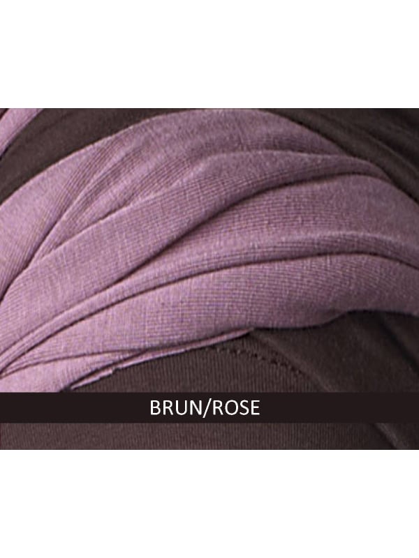 Turban Leslie MMParis bicolore, fibre de bambou : léger, doux, facile à nouer, effet volume et look naturel.
