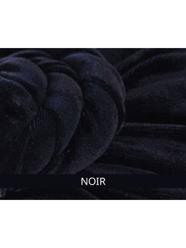 Bonnet turban Sandra en velours MM Paris, élégant, doux et facile à enfiler, idéal alopécie et soins chimio/radiothérapie