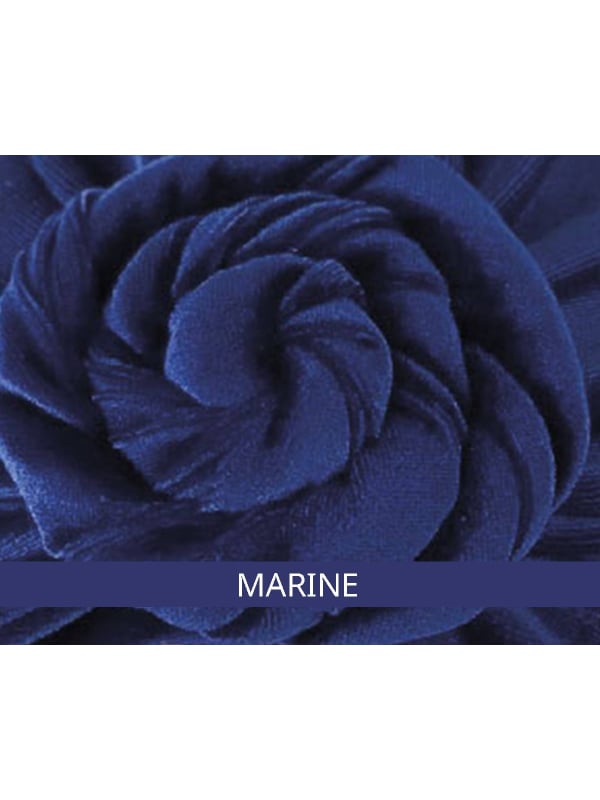Bonnet turban Sandra en velours MM Paris, élégant, doux et facile à enfiler, idéal alopécie et soins chimio/radiothérapie