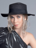 Chapeau canotier femme Venice en paille aérée, ruban noir, couleurs nature, noir ou bleu marine – protection solaire légère.