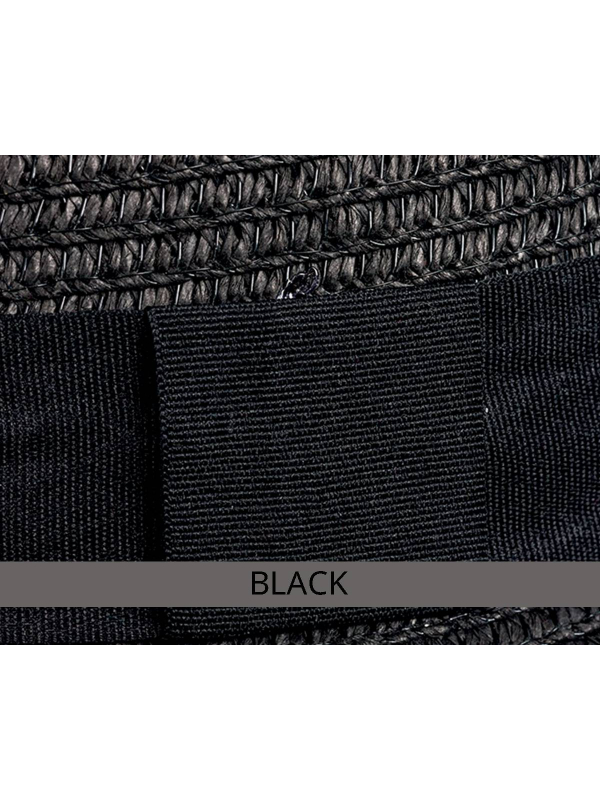 Chapeau canotier femme Venice en paille aérée, ruban noir, couleurs nature, noir ou bleu marine – protection solaire légère.