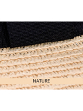 Chapeau canotier femme Venice en paille aérée, ruban noir, couleurs nature, noir ou bleu marine – protection solaire légère.