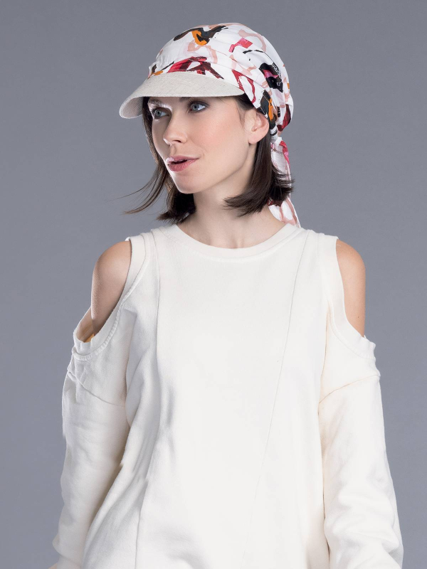 Casquette solaire Lonata Ellen Wille en coton-lin, visière détachable et foulard à nouer, légère et confortable