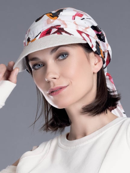 Lonata — visière amovible et foulard long, 80% coton 20% lin