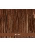 Perruque Naila Gisela Mayer mi-longue lisse avec frange droite et volume naturel, fibre synthétique mémoire de forme
