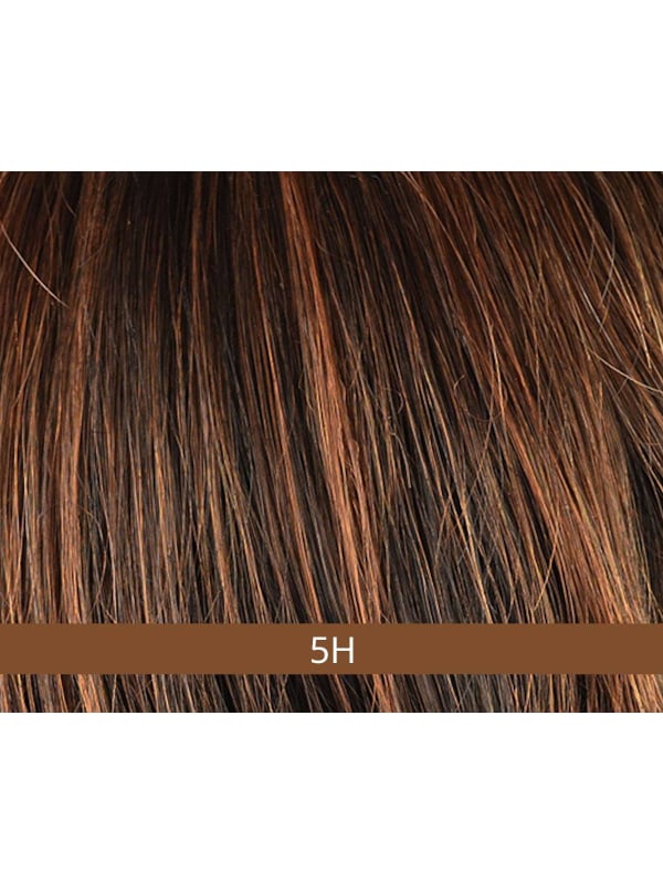 Perruque Yuna Gisela Mayer : carré plongeant ondulé mi-long, fibre synthétique mémoire de forme, volume naturel et rendu discret