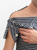 Tee-shirt chimio homme Calineo manches courtes, coton OEKO-TEX®, ouvertures à boutons-pression pour accès port-a-cath®