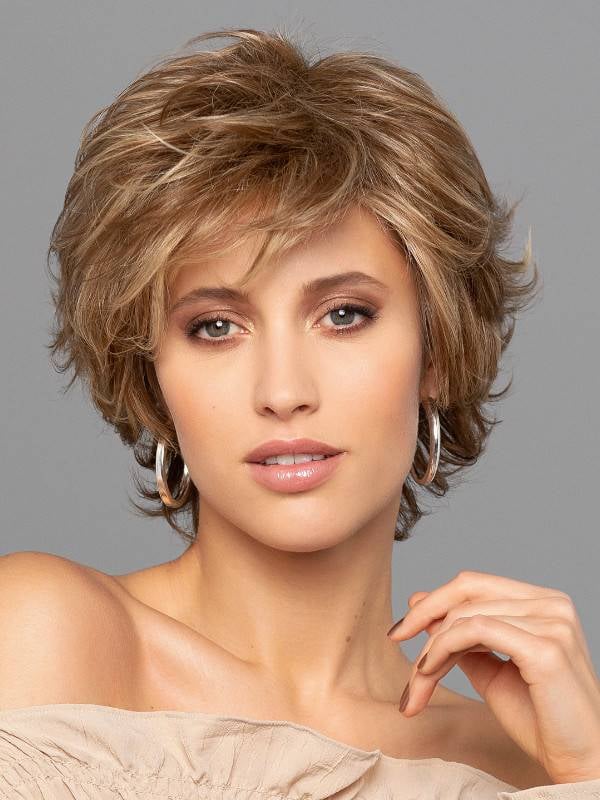 Perruque Duo Aria Gisela Mayer : volume naturel avec frange, mix 30% Remy Hair et fibre synthétique résistante à la chaleur