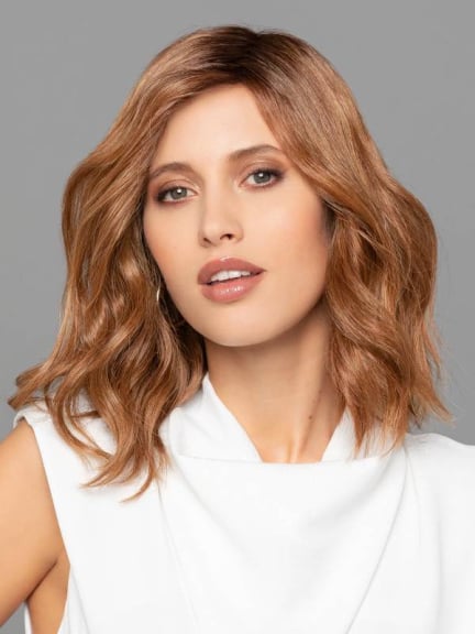 Duo Emma — Perruque mi-longue ondulée, 30% cheveux Remy & 70% fibres résistantes