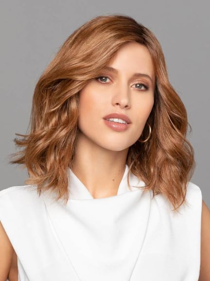 Duo Emma — Perruque mi-longue ondulée, 30% cheveux Remy & 70% fibres résistantes