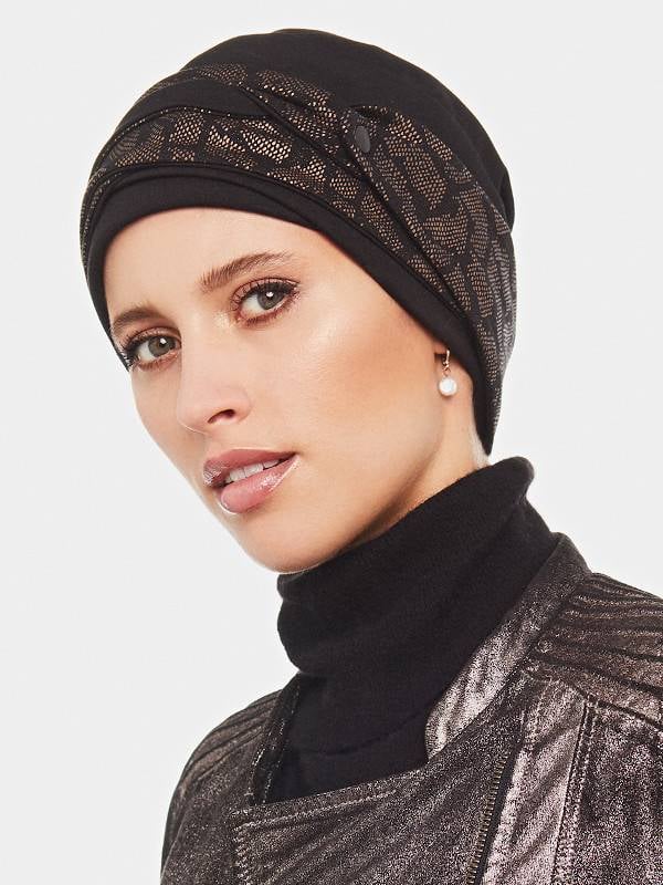 Set Maya — Bonnet turban avec bandeau réversible (95% viscose)