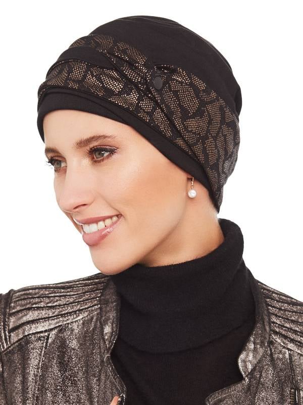 Set Maya — Bonnet turban avec bandeau réversible (95% viscose)