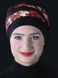 Turban Doris MMParis en fibre de bambou, bicolore, style petit chapeau, volume naturel en un geste