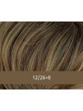 Perruque Rose Gisela Mayer : boucles larges, mi-longue, frange naturelle, fibre synthétique à mémoire de forme