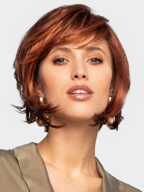 Perruque Cloud - Carré plongeant mi-long et frange effilée, fibre synthétique