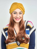 Couronne de cheveux Longue Wavy Les Franjynes en fibre synthétique premium, à porter sous turban, foulard ou bonnet