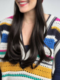 Frange Reverse Longue Wavy — fibre synthétique premium, portée sous turban ou bonnet