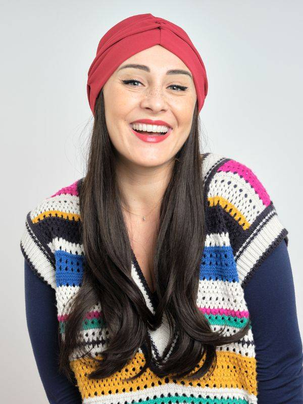 Frange Reverse Longue Wavy — fibre synthétique premium, portée sous turban ou bonnet