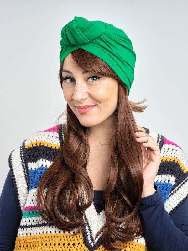 Couronne de cheveux Longue Wavy Les Franjynes en fibre synthétique premium, à porter sous turban, foulard ou bonnet