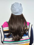 Couronne de cheveux Longue Wavy Les Franjynes en fibre synthétique premium, à porter sous turban, foulard ou bonnet