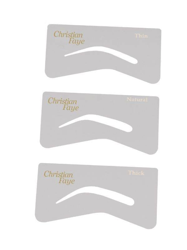 Kit Maquillage Sourcils Christian Faye : poudre résistante à l’eau, pochoirs et brosse