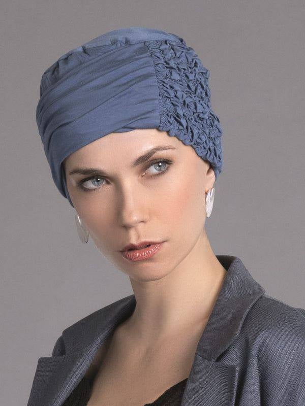 Turban Elsa Ellen Wille en bambou-viscose, doux et respirant, avec motif floral sur le côté