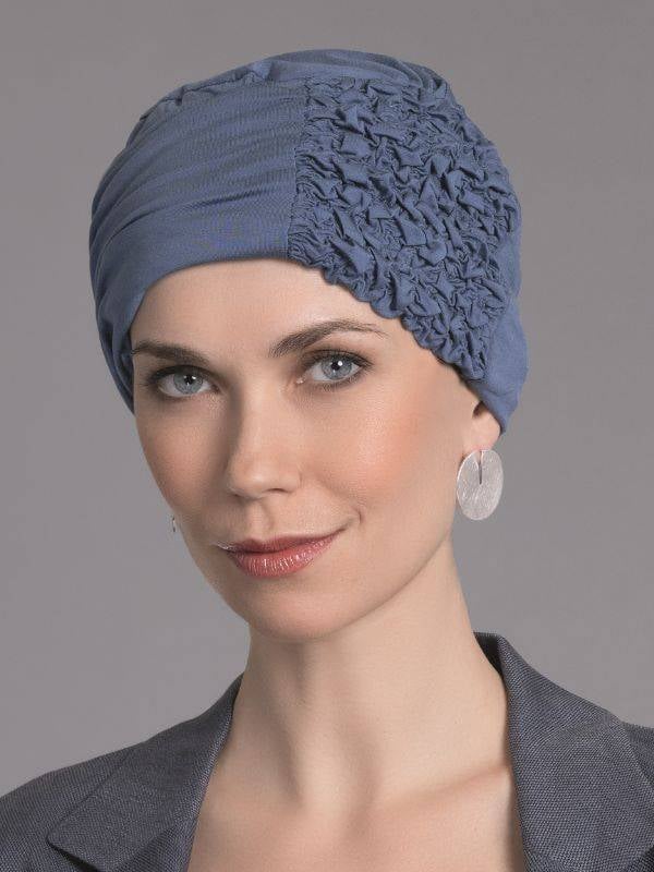 Turban Elsa Ellen Wille en bambou-viscose, doux et respirant, avec motif floral sur le côté