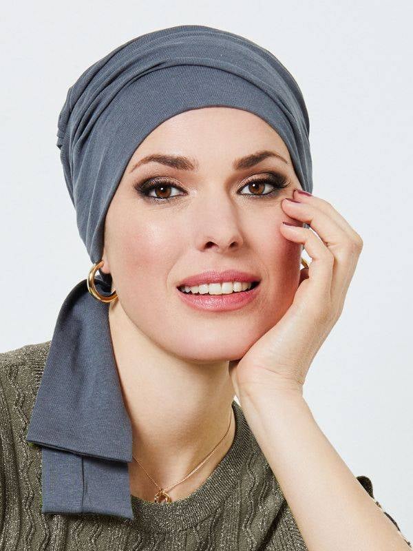 Turban Madrid Gisela Mayer en viscose ultra-douce, idéal chimio et alopécie, à nouer façon foulard