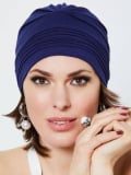 Turban chimio Luna Gisela Mayer en fibre de bambou : doux, respirant et hypoallergénique, idéal en cas de perte de cheveux.