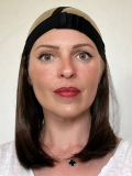 Couronne de cheveux Krownie Bikiwig en fibre synthétique thermo 180°C, effet carré naturel, idéale sous turban, bonnet ou chapea