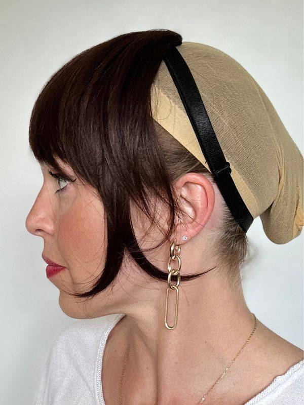 Frange Bangie Bikiwig en fibre synthétique : effet cheveux naturel, bandeau réglable anti-glisse, résistante à la chaleur 150-18