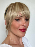 Frange Bangie Bikiwig en fibre synthétique : effet cheveux naturel, bandeau réglable anti-glisse, résistante à la chaleur 150-18