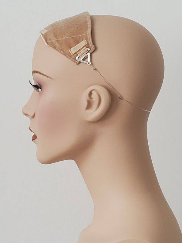 Bandeau sous volumateur anti-dérapant et ajustable, doux pour cuir chevelu sensible, à porter sous perruque ou volumateur.