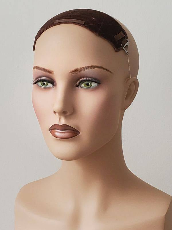 Bandeau sous volumateur anti-dérapant et ajustable, doux pour cuir chevelu sensible, à porter sous perruque ou volumateur.