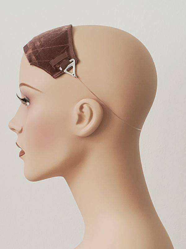 Bandeau sous volumateur anti-dérapant et ajustable, doux pour cuir chevelu sensible, à porter sous perruque ou volumateur.