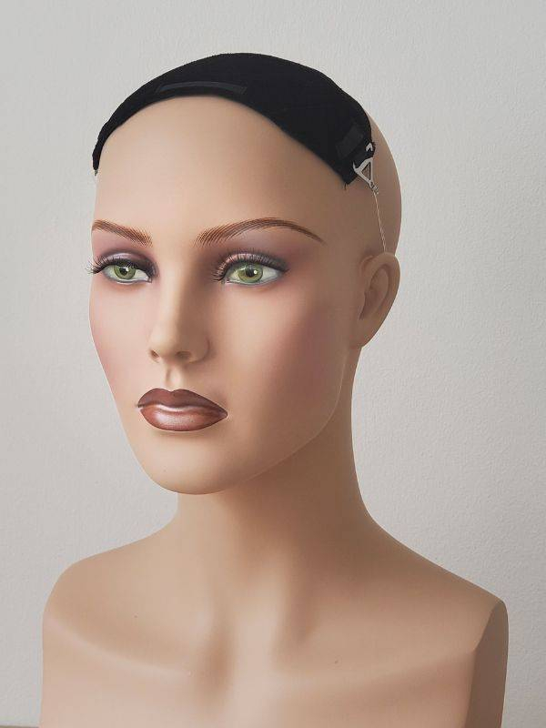 Bandeau sous volumateur anti-dérapant et ajustable, doux pour cuir chevelu sensible, à porter sous perruque ou volumateur.