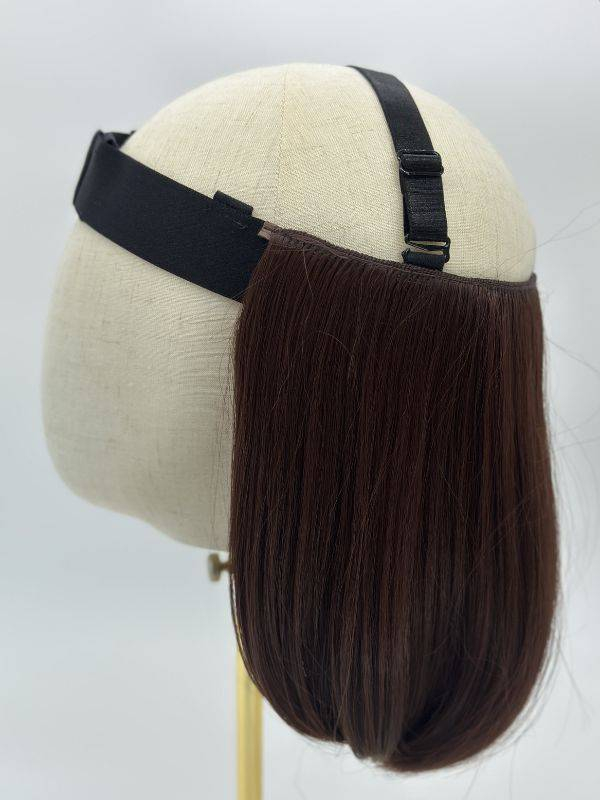 Couronne de cheveux Krownie Bikiwig en fibre synthétique thermo 180°C, effet carré naturel, idéale sous turban, bonnet ou chapea