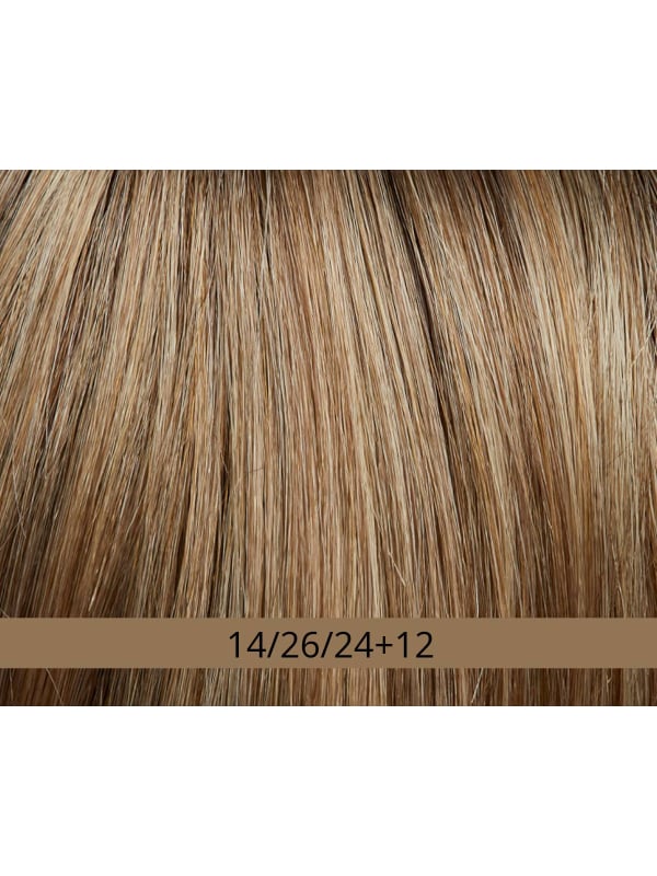 Perruque Gisela Mayer Riva Mono Lace Small : coupe courte effilée avec frange, fibre synthétique, petite taille 52–53 cm.