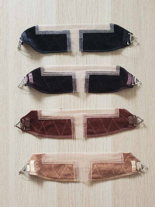 Bandeau sous volumateur avec tulle, anti-dérapant et ajustable, idéal sous perruque pour un maintien confortable et discret.