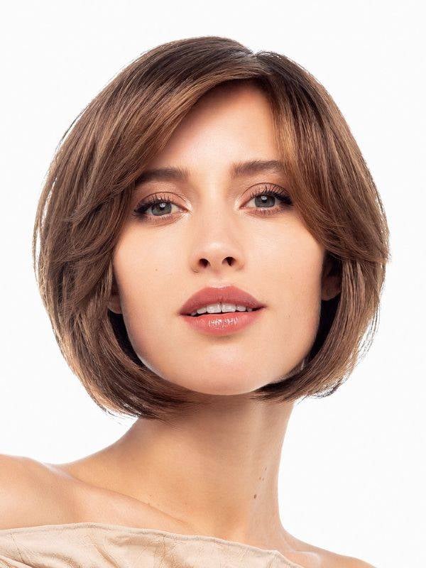 Perruque Cloud Small Gisela Mayer : carré lisse mi-long, frange de côté, petit tour de tête 52-54 cm, rendu naturel